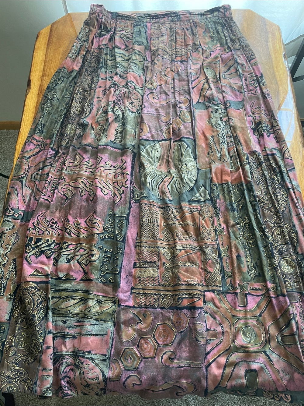 Vintage Dark Abstract Maxi Skirt